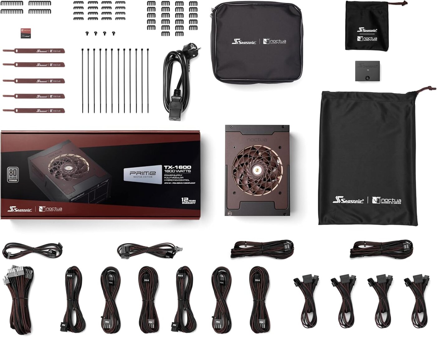 Seasonic Prime TX-1600 Noctua Edition: alcance de entrega