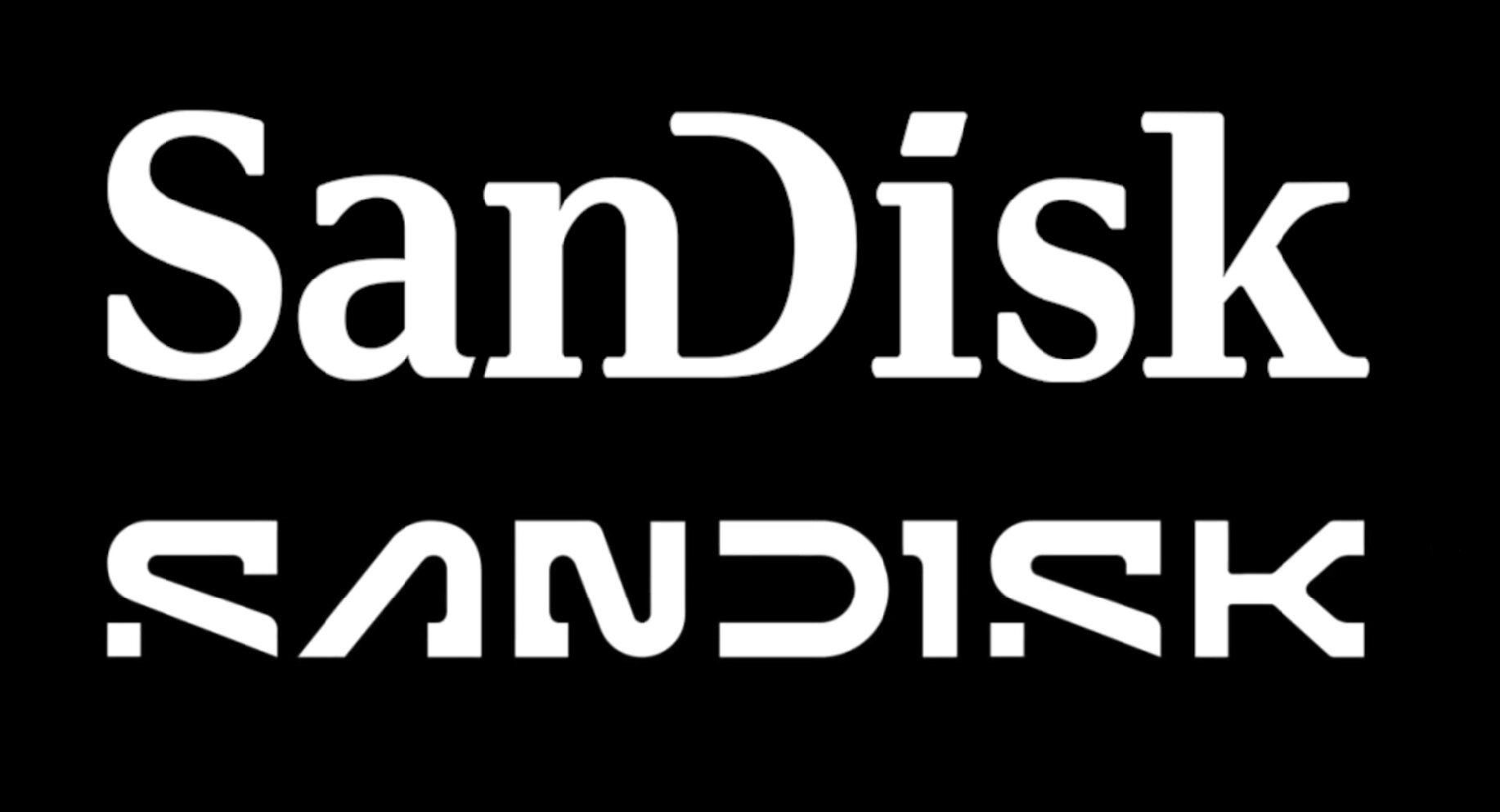 Logotipo de SanDisk en diciembre de 2024 (abajo) y antes