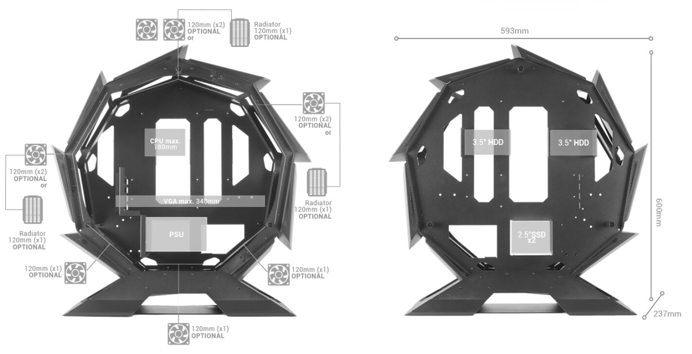 Torre circular Mars Gaming MCORB