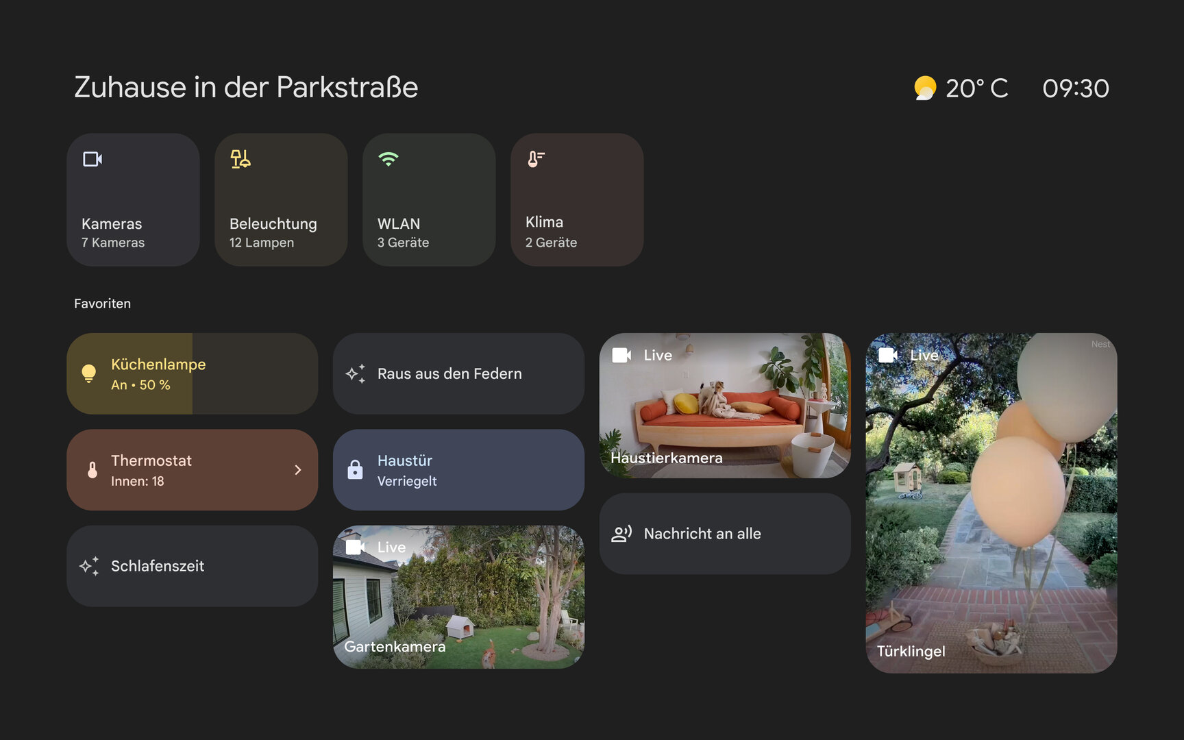 Accès aux commandes de la maison intelligente