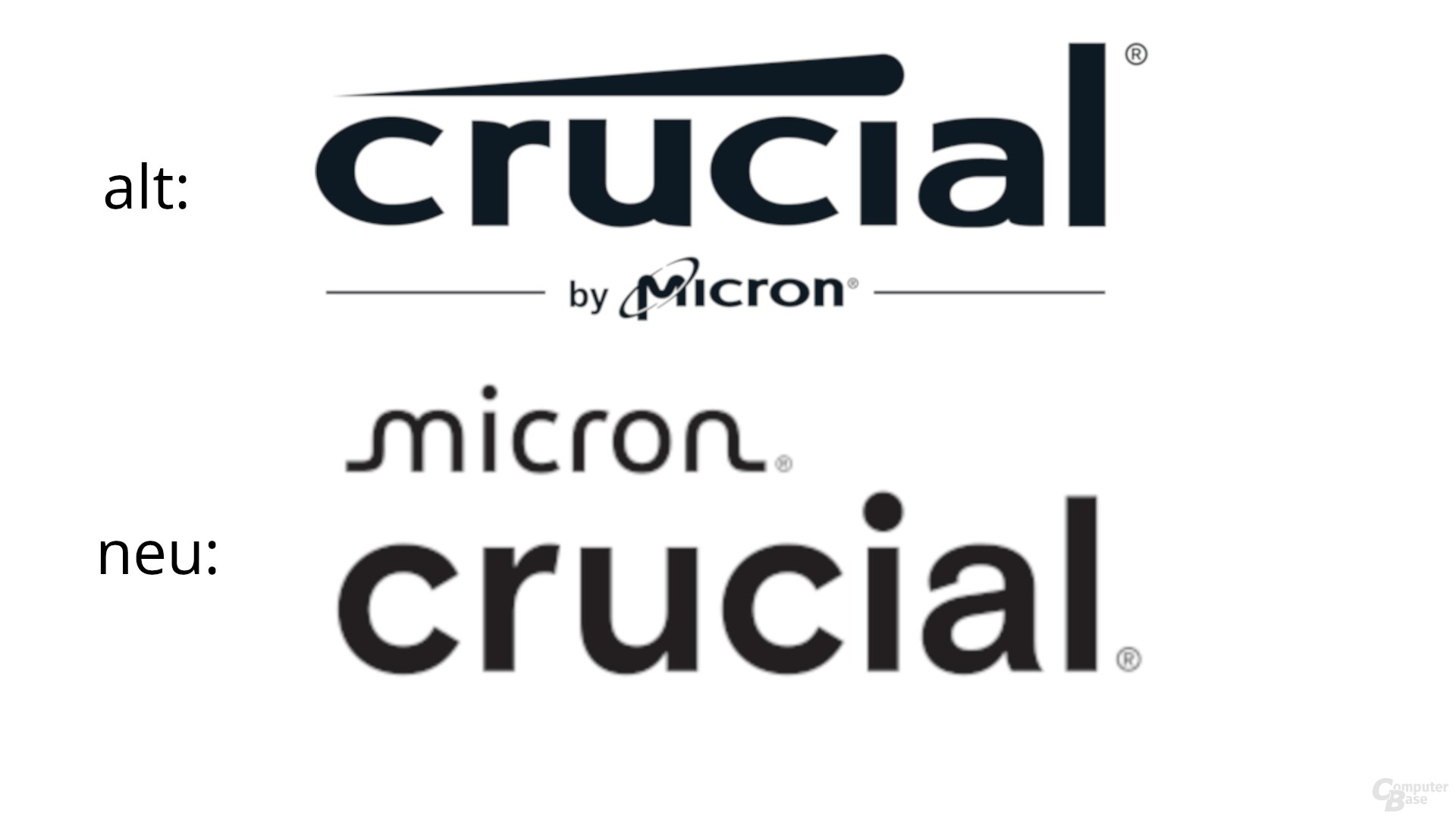 El nuevo logo de Crucial y su predecesor