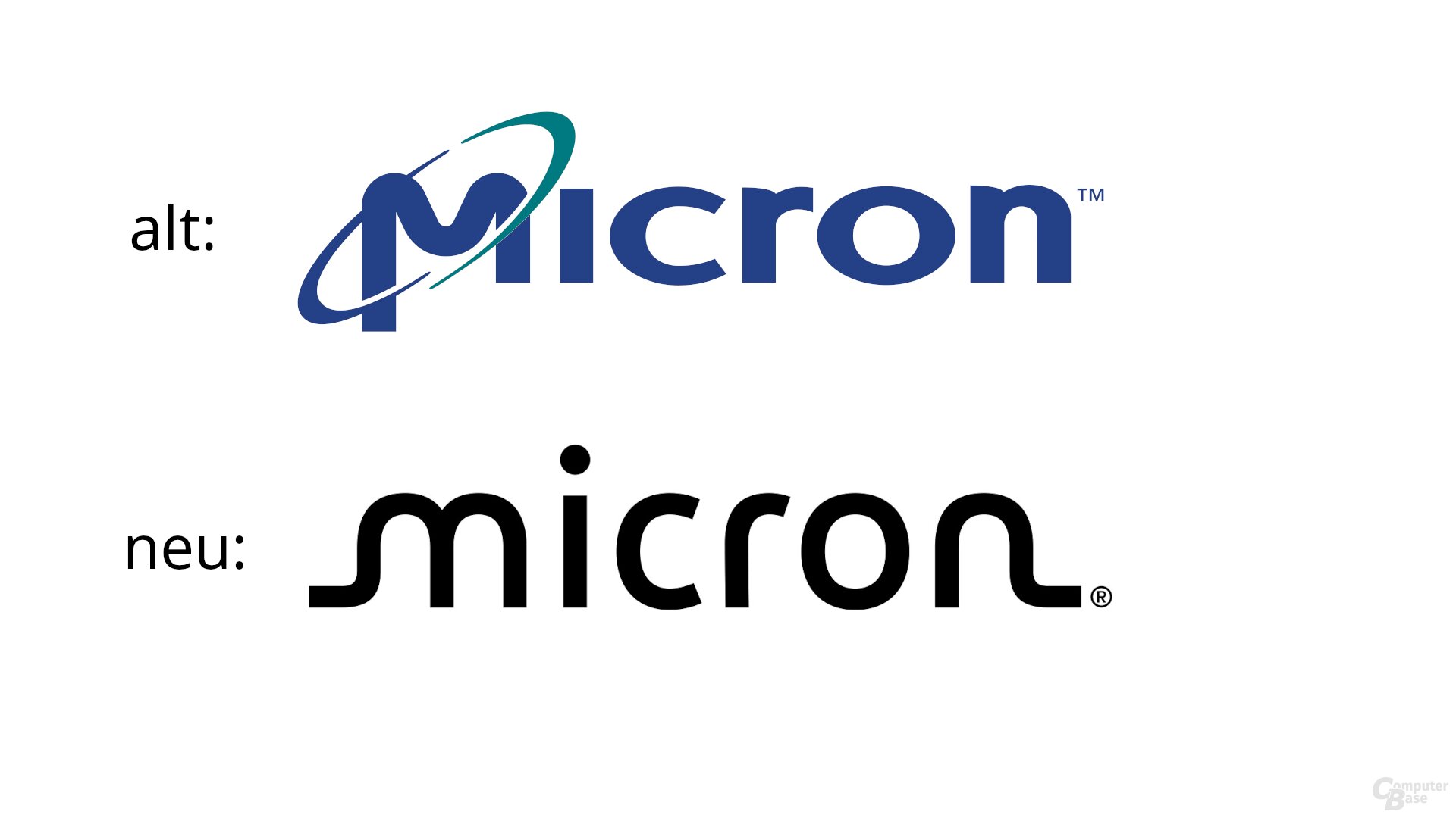 El nuevo logo de Micron y su predecesor