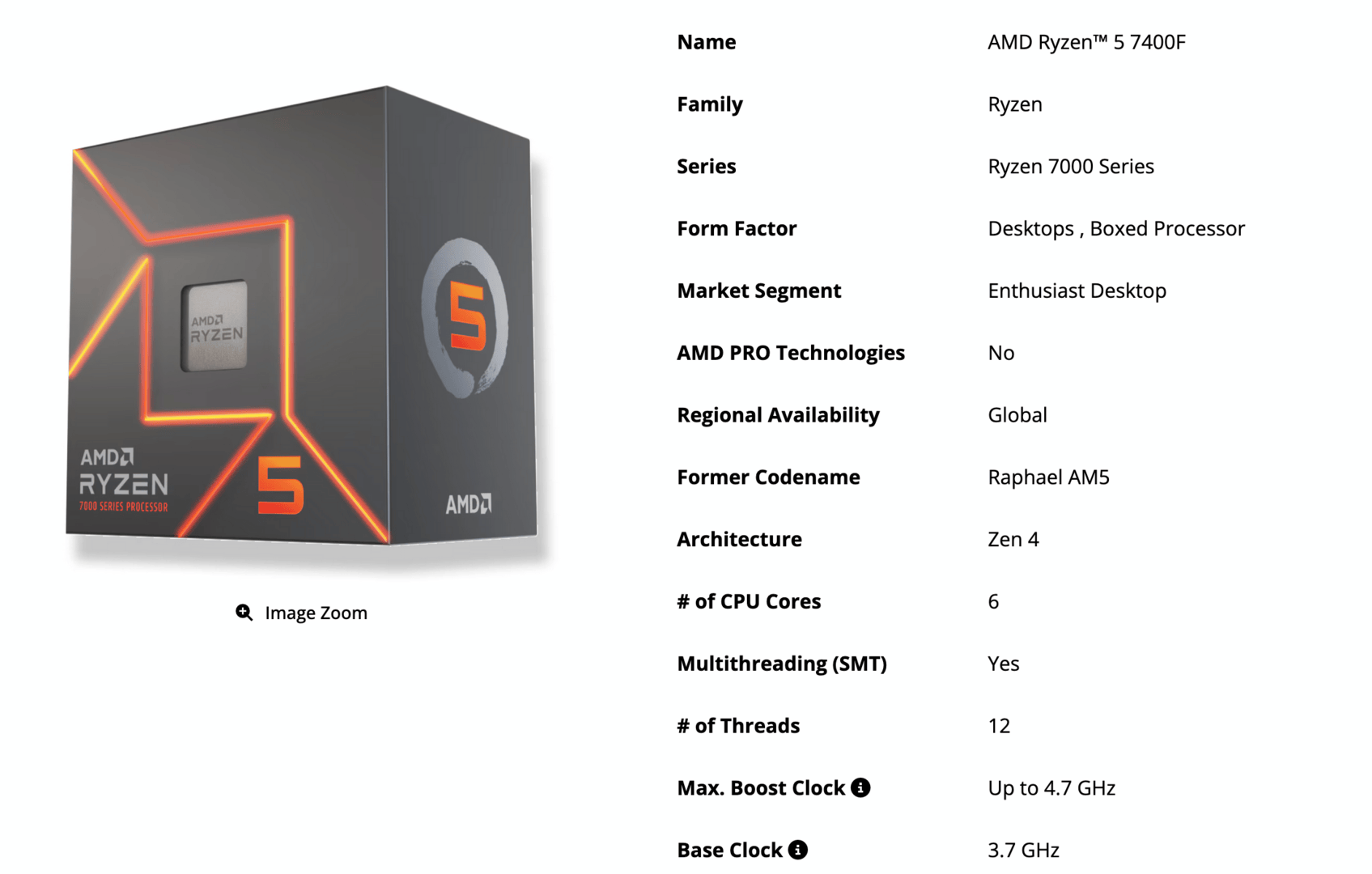 AMD Ryzen 5 7400F