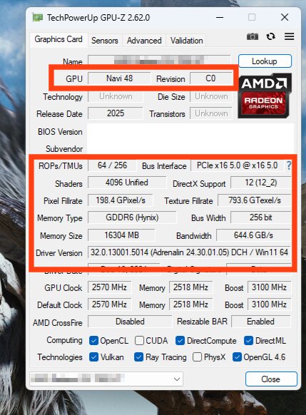 RX 9070 XT angle data in GPU-Z