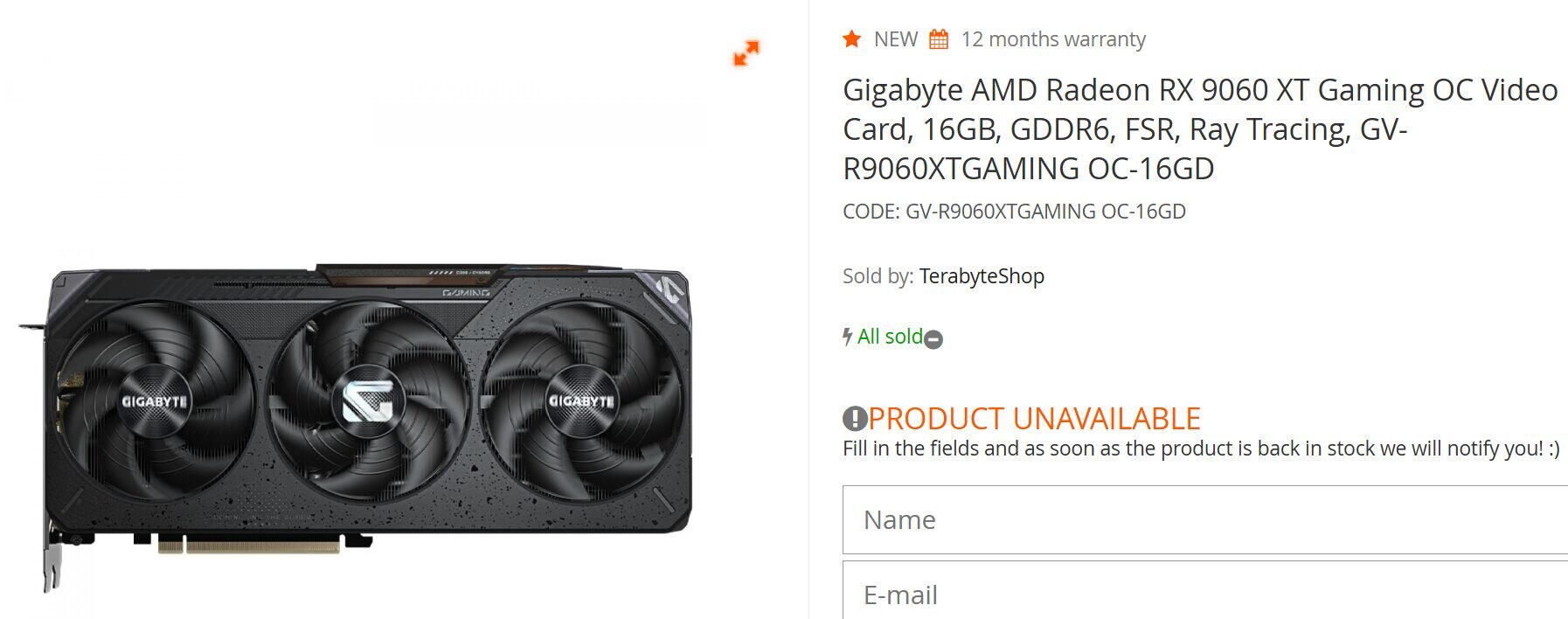 Gigabyte RX 9060 XT jälleenmyyjällä