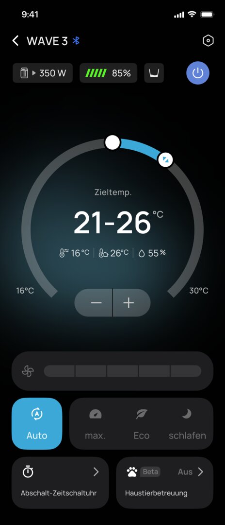 Controllo dell'applicazione Ecoflow 3 Wave