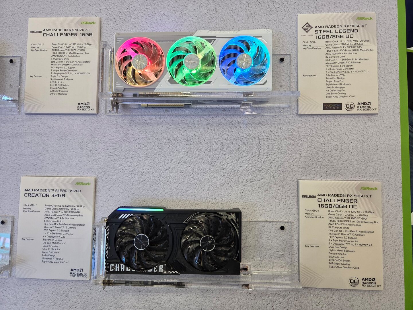 Asrock Challenger & Steel Legend Radeon RX 9060 XT