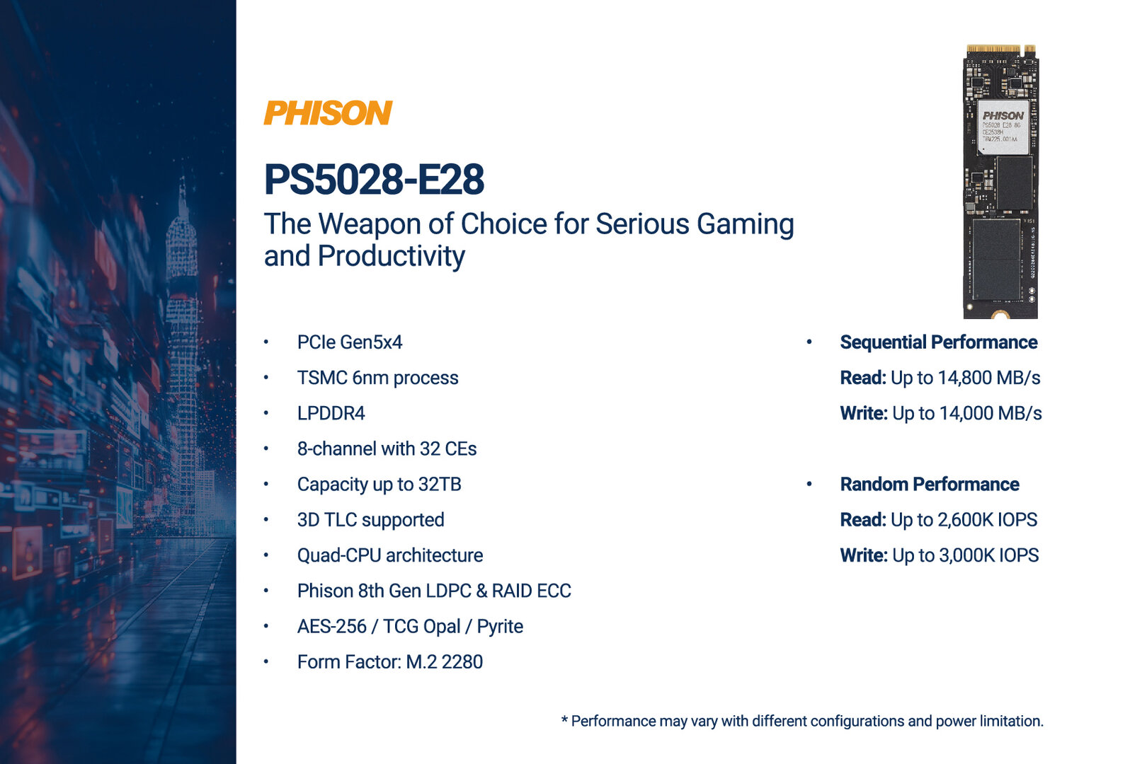 Novos dados importantes para o controlador Phison E28 (PS5028-E28)